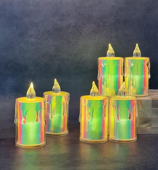 JKT GIVE TOYS - NOT SCREEN Multicolor LED Tea Lights Electric Candles, Flameless and Smokeless, Decorative, for Diwali, Eid, Christmas, Navratri, Gifting, Home Decor (Pack of 4)