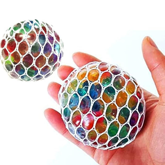 JK Toys Soft Slime Toy for Kids, Squeeze Stress Ball, Squishy Mesh Ball, Multicolour, Pack of 2