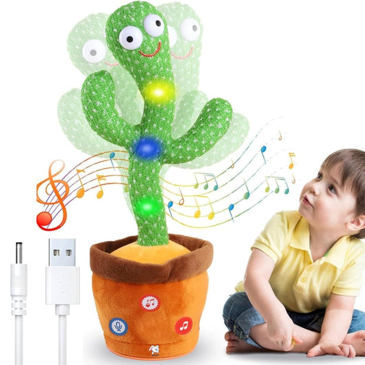 JK TOYSs Rechargeable Toys Talking Cactus Baby Toys for Kids Dancing Cactus Toys Can Sing Wriggle & Singing Recording Repeat What You Say Funny Education Toys for Children Playing Home Decor for Kids